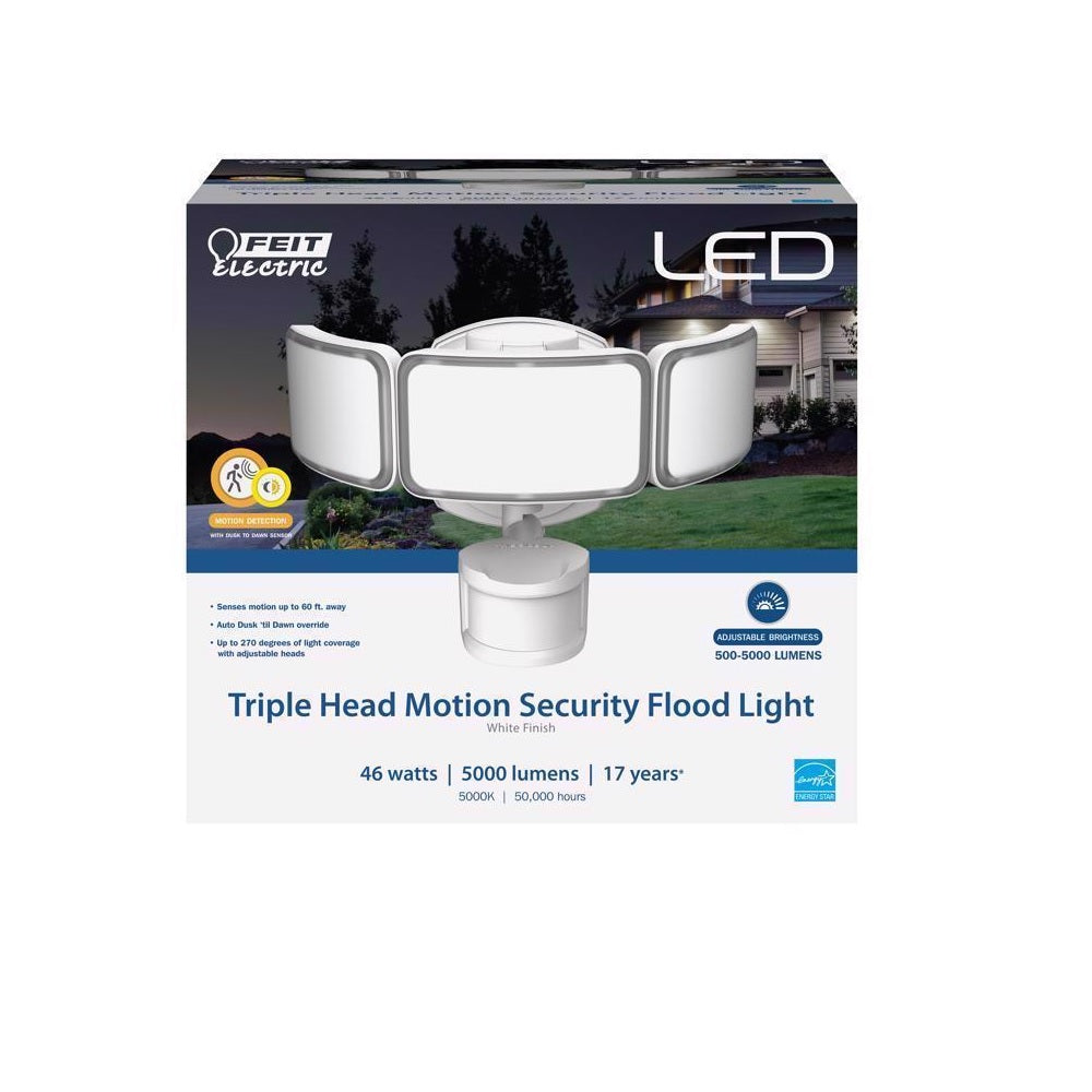 Feit Electric S105TFL850MOTWH LED Motion-Sensing Security Floodlight, 46 Watts, 120 Volt