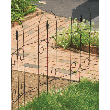 Living Accents 89373 Finial Garden Fence, 32" H x 8' L, Black