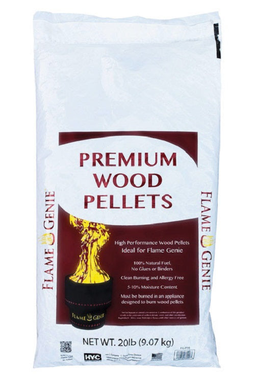 Flame Genie FG-P20 Premium Wood Pellets, 20 lb., Hardwood