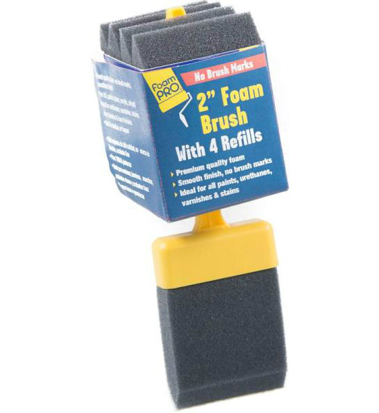 Foampro 72-4 Foam Brush with 4 Refills, 2"