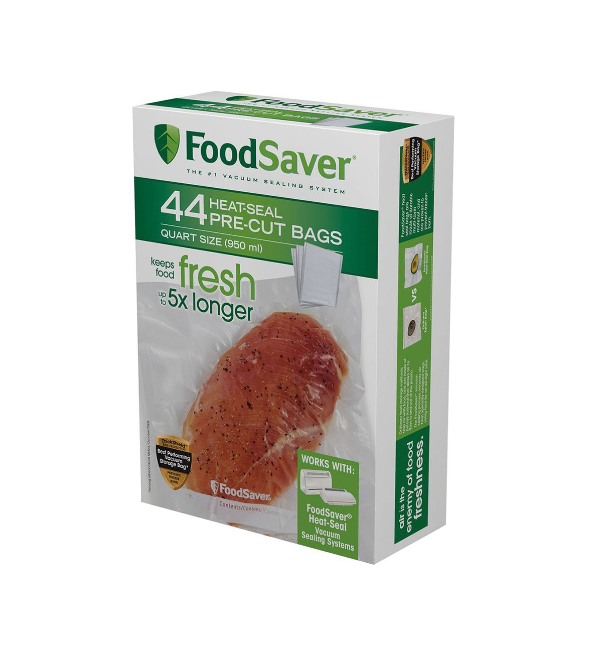 Foodsaver  FSFSBF0226-P00 Heat Seal Bags, 8" x 11", 44 Count, Quart