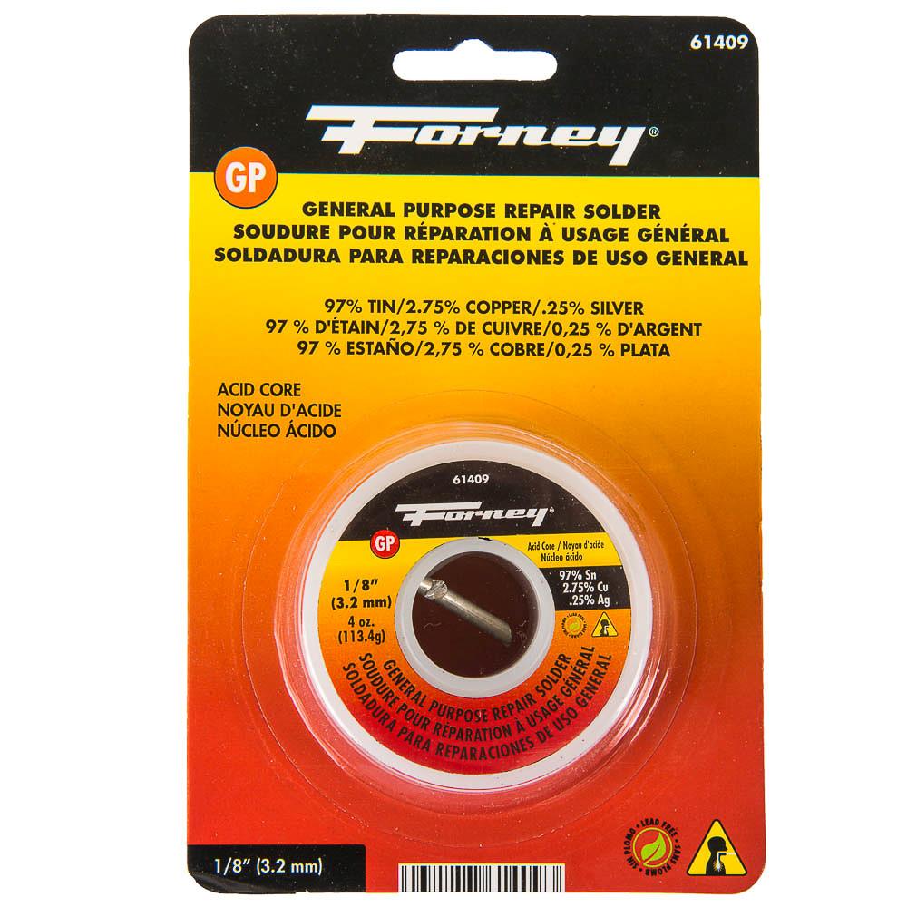 Forney 61409 Lead Free Acid Solder, 4 Oz, 1/8"