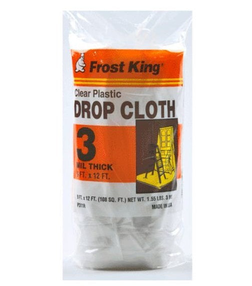 Frost King P311R Clear Plastic Drop Cloth, 9' x 12', 3 Mil