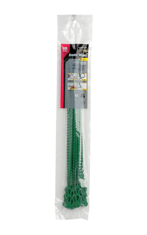 Gardner Bender 45-12BEADGN Green Beaded Cable Tie, 12"