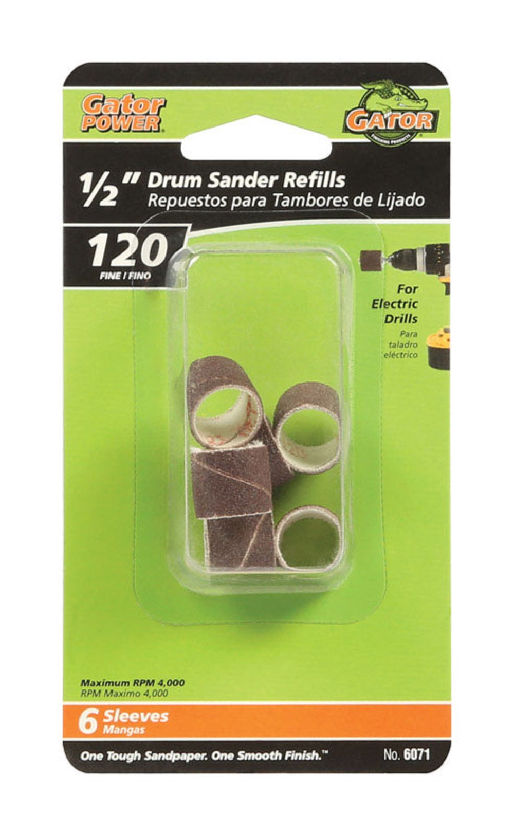 Gatorgrit 6071 Drum Sander Abrasive Sleeve Refills 1/2"x1/2", 120 Grit, 6 Pcs