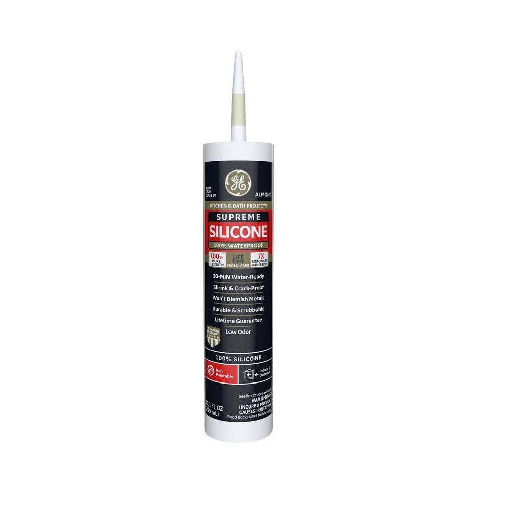 GE 2821632 Supreme Silicone Kitchen & Bath Sealant, 10.1 Ounce