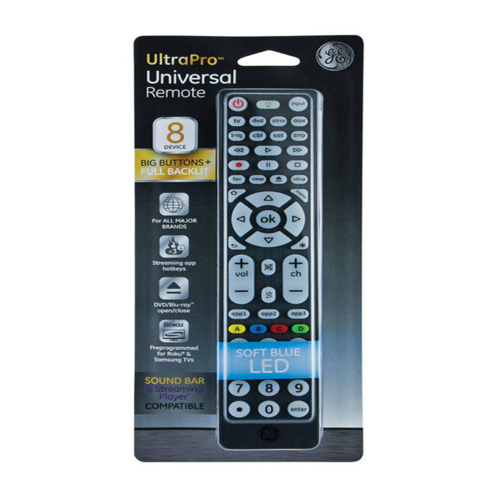 GE 37123 Universal Remote Control For 8 Devices & DVR Functions