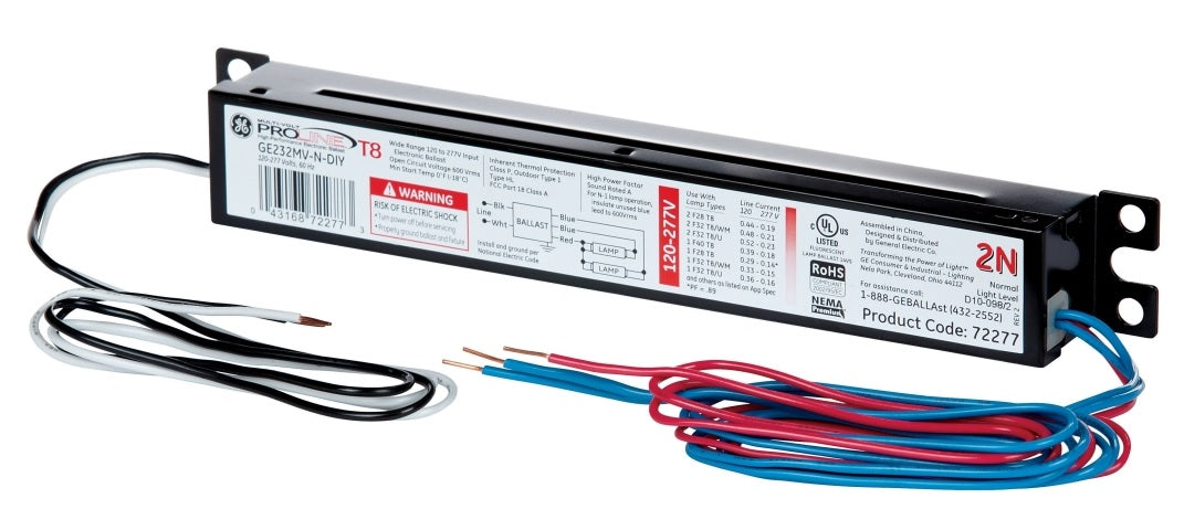 General Electric GE232MV-N-DIY Multivolt Ballast 72277 Pack Of 3 New No Box General Electric GE232MV-N-DIY Multivolt Ballast 72277 Pack Of 3 New No Box
