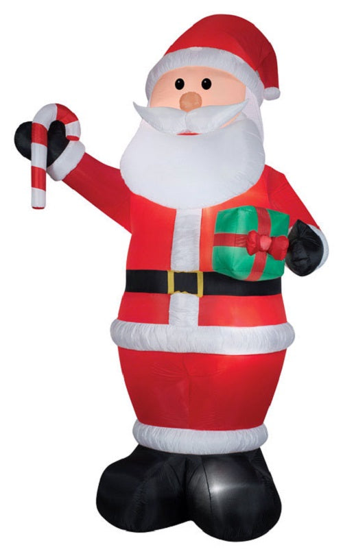 Gemmy 36715 Christmas Inflatable Santa with Gift, Multicolored, Fabric