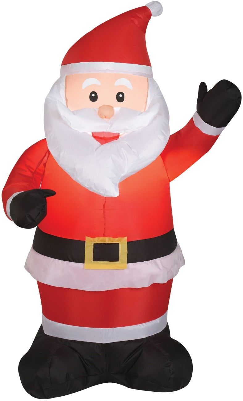Gemmy 87644 Airblown Outdoor Santa Claus, 4'