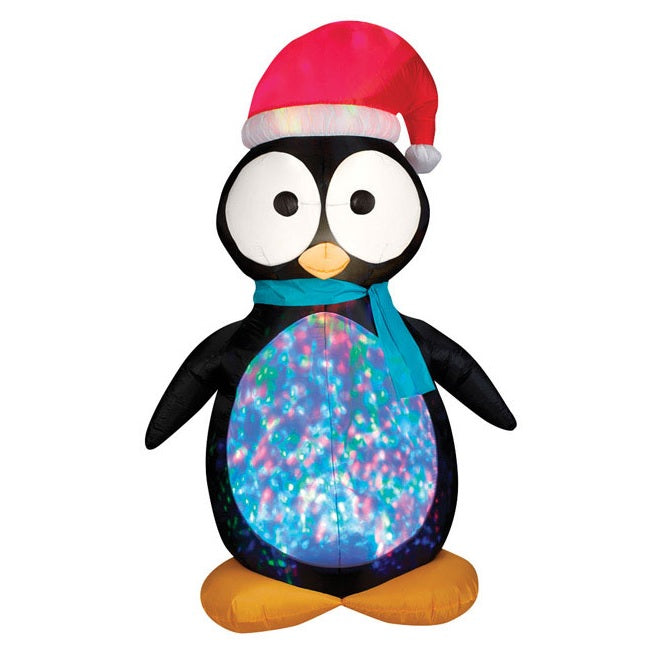 Gemmy 87752 Christmas Airblown Kaleidescope Penguin Inflatable, Fabric, 24-7/16" x 24-7/16" x 12"