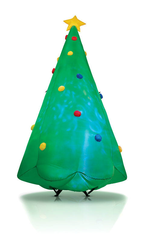 Gemmy 89776 Airblown Green Christmas Tree With Multicolor Light, 8'