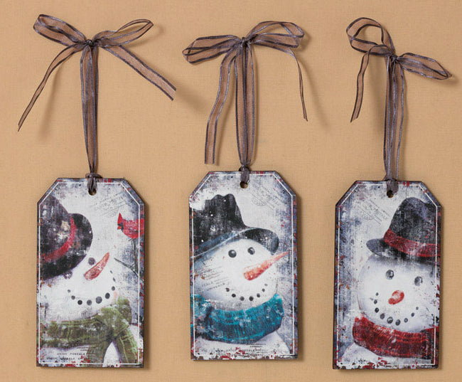 Gerson 2164390 Snowman Christmas Ornament Wood Sign, Multicolored