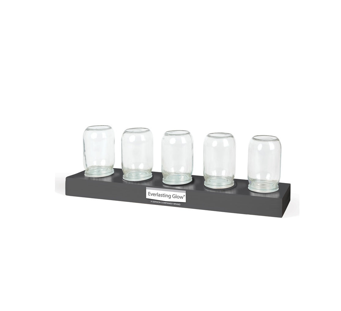 Gerson 94226OR Light String Mason Jar Display, Glass, Clear