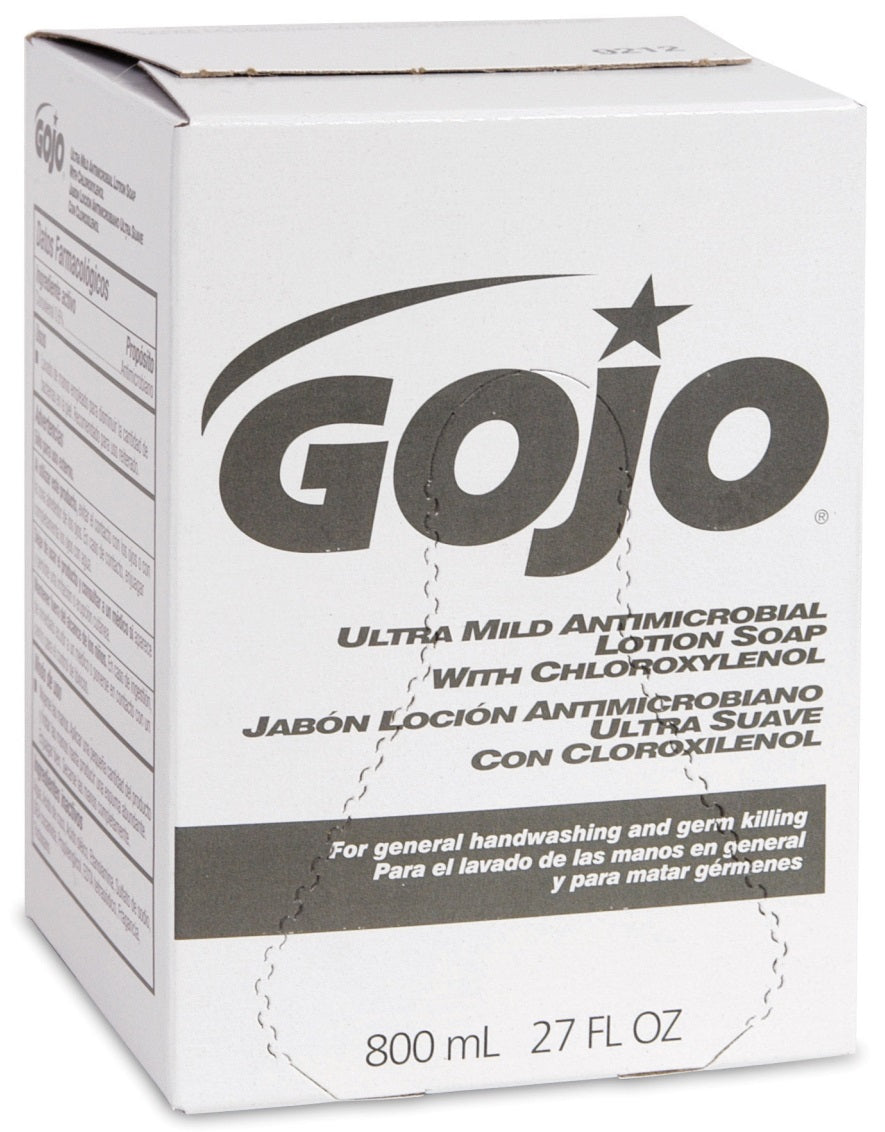 Go-Jo 9212-12 Ultra Mild Antimicrobial Lotion Soap Refill, 800 ml