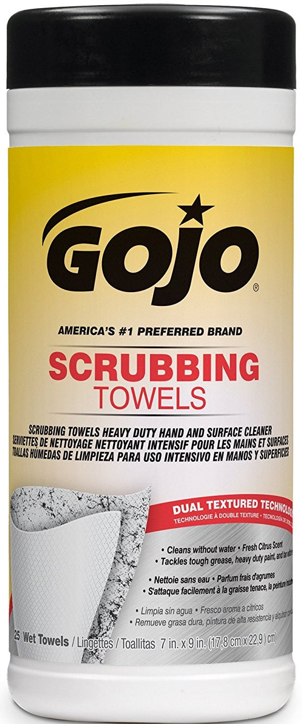 Gojo 6383-06 Scrubbing Wipes, 25 Count