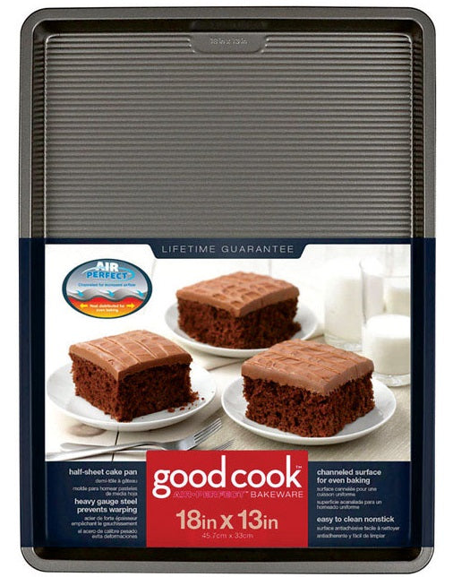 Good Cook 4169 AirPerfect Nonstick Half-Sheet Cake Pan, 18" x 13"