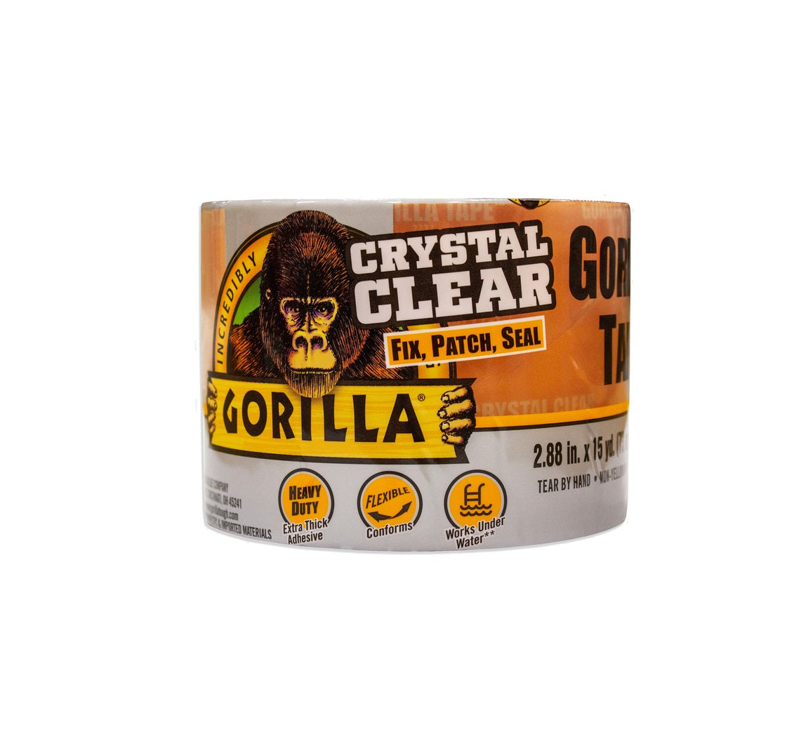 Gorilla 101277 Duct Tape, Clear, 2.88 in X 15 Yd