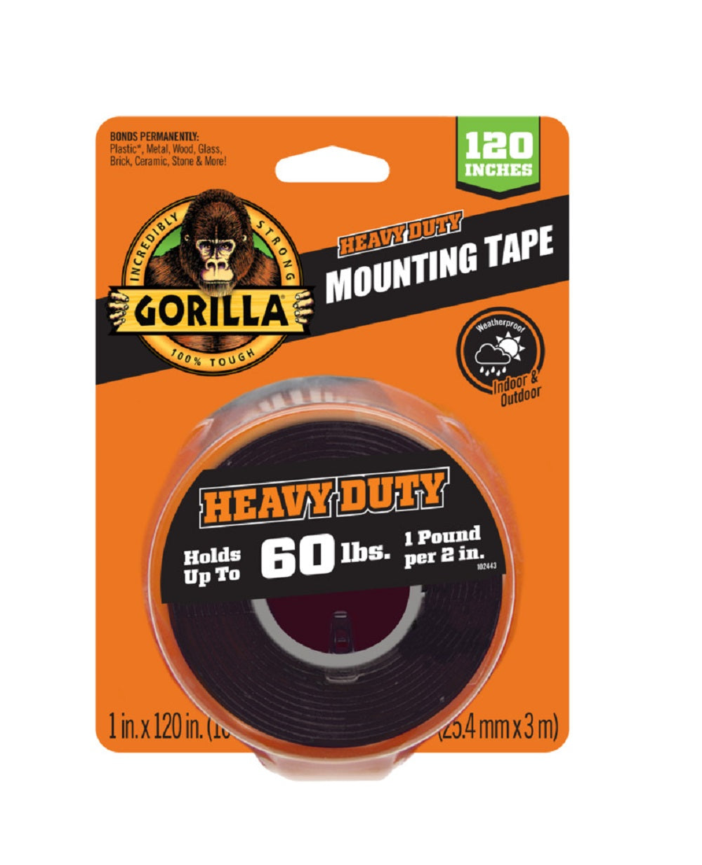 Gorilla 102441 Heavy Duty Mounting Tape, 1 in x 120 in