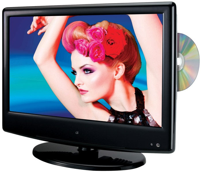 GPX TDE1384B Color LED TV & DVD Combination, 13.3", Black