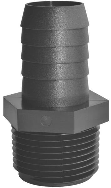 Green Leaf A 1412 P Threaded Poly Adapter, 1/4" mpt x 1/2" barb