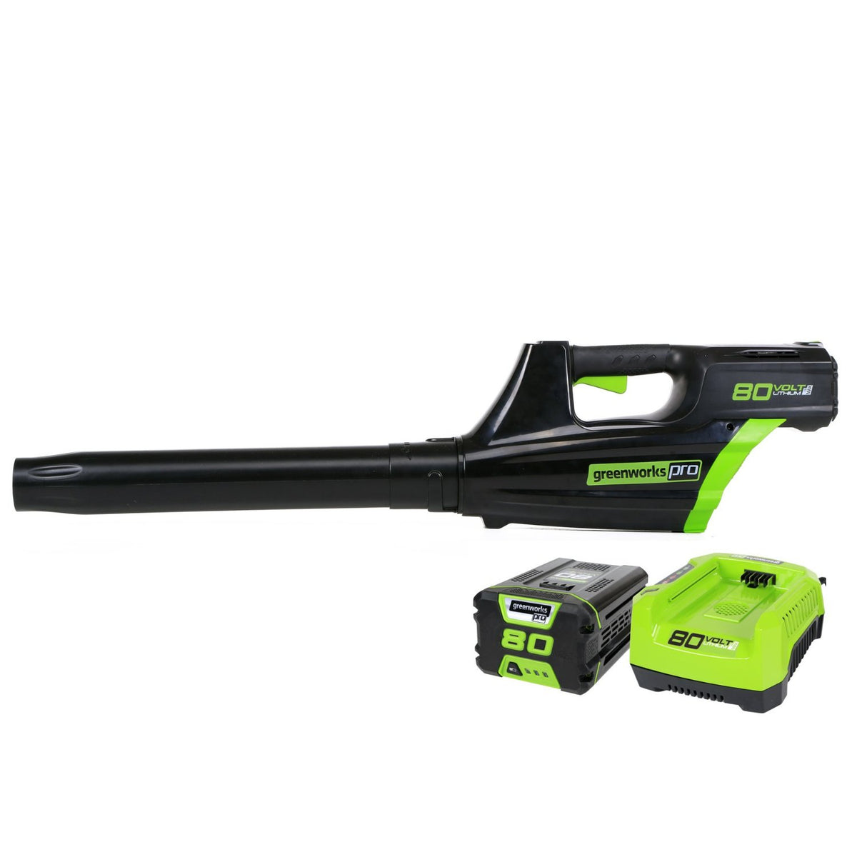 GreenWorks 2400102 Cordless Leaf Blower, 3 Speed, 80 Volt