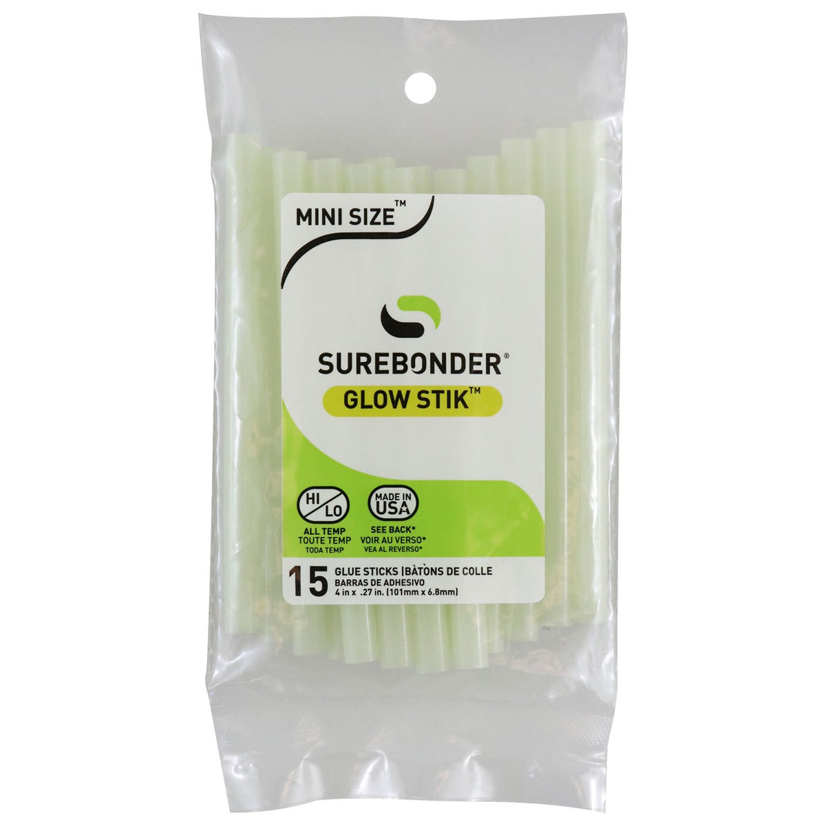 Surebonder GS-15 Glo-In-The-Dark Mini Glue Stick, 4"