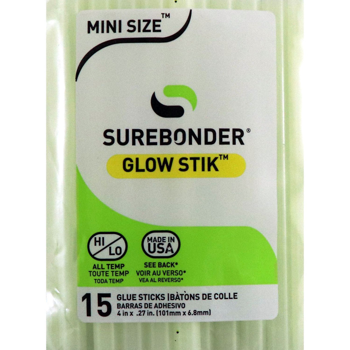 Surebonder GS-15 Glo-In-The-Dark Mini Glue Stick, 4"