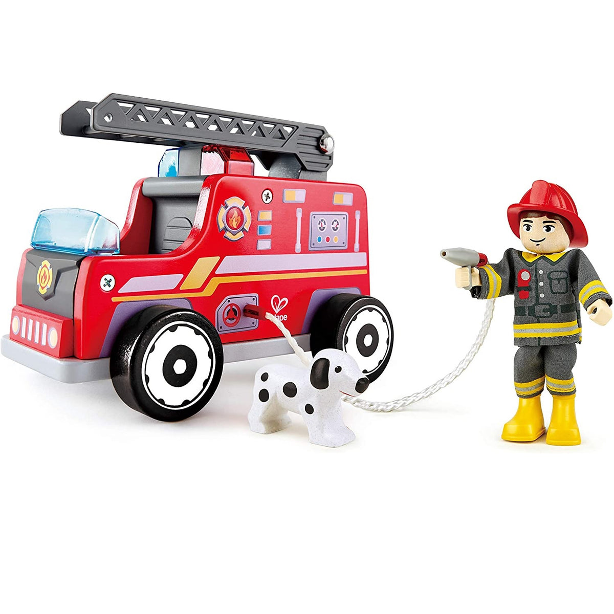 Hape E3024 Fire Rescue Team Fire Truck, Wood, Multicolored