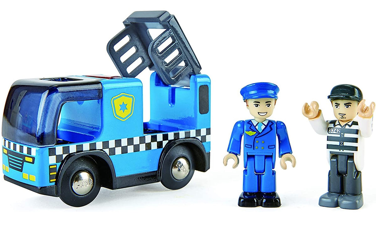 Hape E3738A Police Car with Siren, Wood, Multicolored