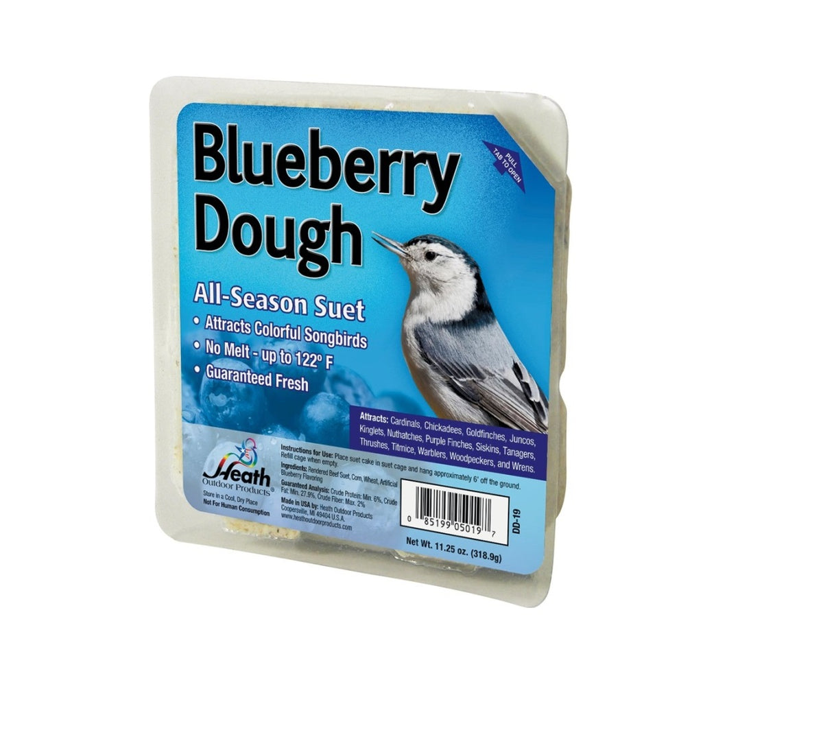 Heath DD-19 All-Season Suet Cake, Blueberry Dough Flavor, 11.25 Oz