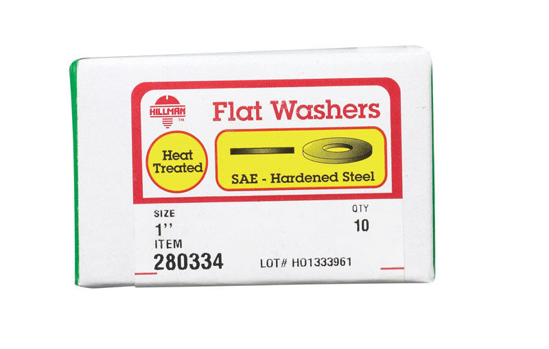 Hillman 280334 Sae Flat Washers, Zinc Dichromate, 1''