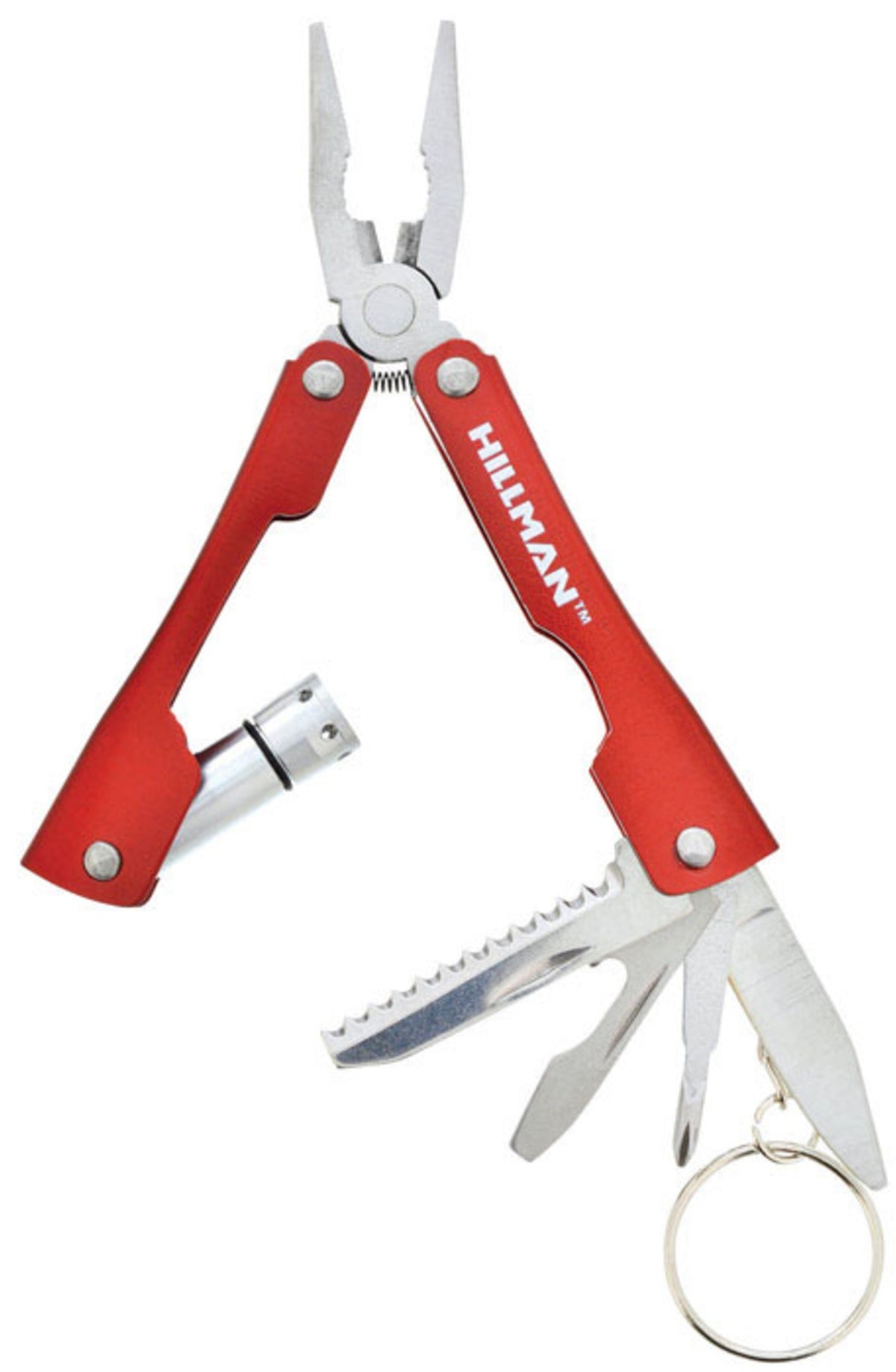 Hillman Fasteners 713168 Multi-Tool High End Accessories Key Ring, Metal, Red