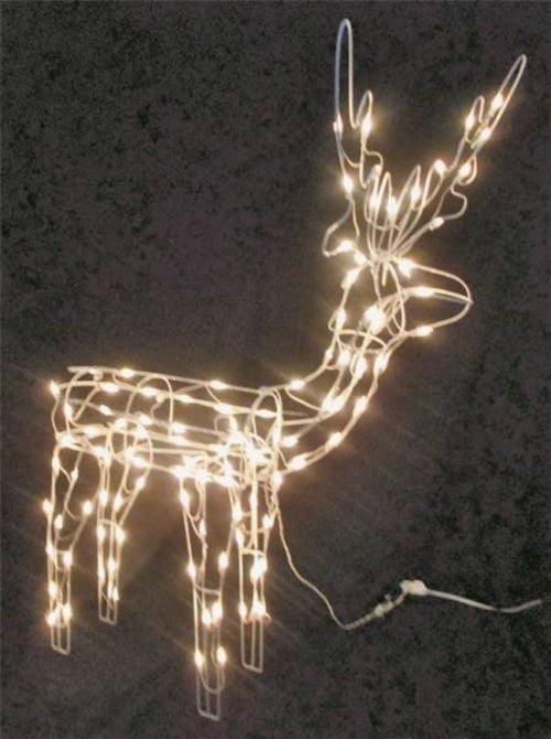 Holiday Basix 13488 3D Christmas Pre Lit Wire Frame Standing Buck Deer, 48" H