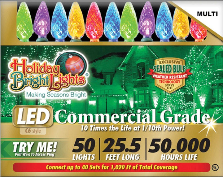 Holiday Bright Light LEDBX-C650-MU6 Commercial Grade LED Multicolor Light Set