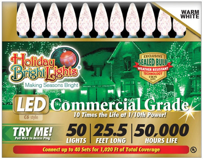 Holiday Bright Light LEDBX-C650-WW Commercial Grade LED Light Set, White