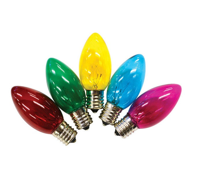Holiday Bright Lights BU25C9-TMUA Christmas C9 Light Bulbs, Glass, Multicolored, 1"