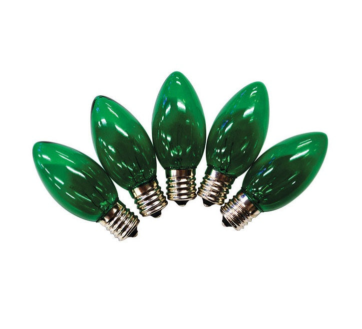 Holiday Bright Lights BU25C9X3-TGRA Christmas C9 Light Bulbs, Green, 1"