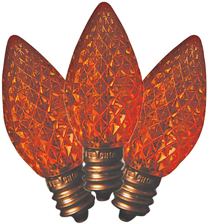 Holiday Bright Lights BU25LEDFC7-TORA C7 LED Replacement Bulb, 25 Orange Bulbs