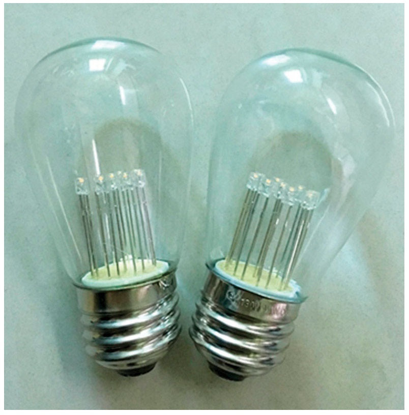 Holiday Bright Lights S14-2PKLED-CL Replacement Vintage Christmas LED Bulb, Clear