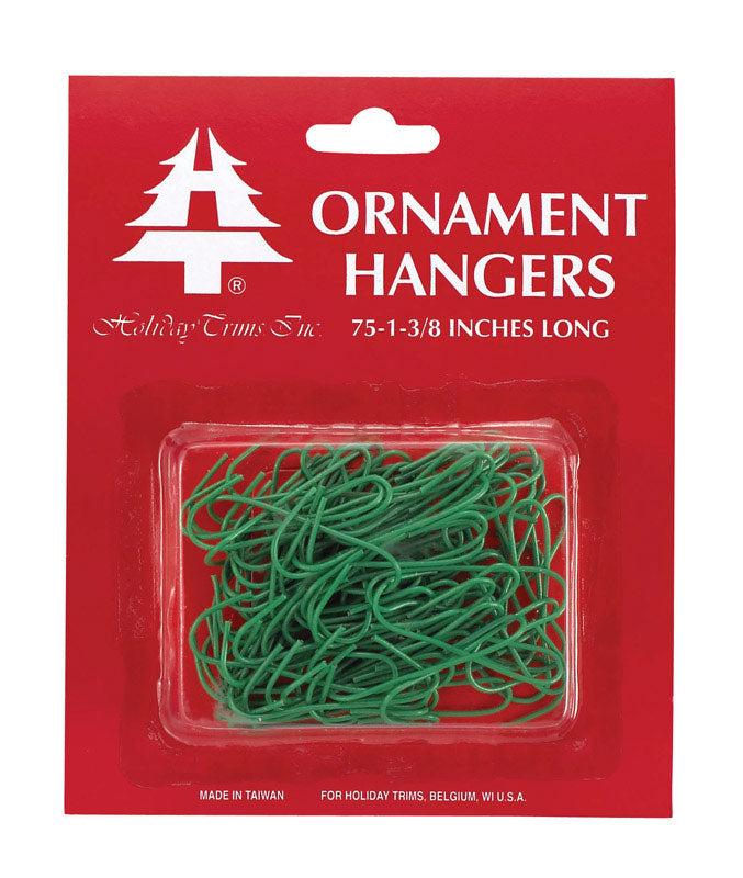 Holiday Trims 3928000 Ornament Hooks, Green, 1-3/8"