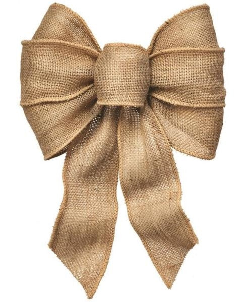 Holiday Trims 6112 7 Loop Burlap Christmas Bow, Natural