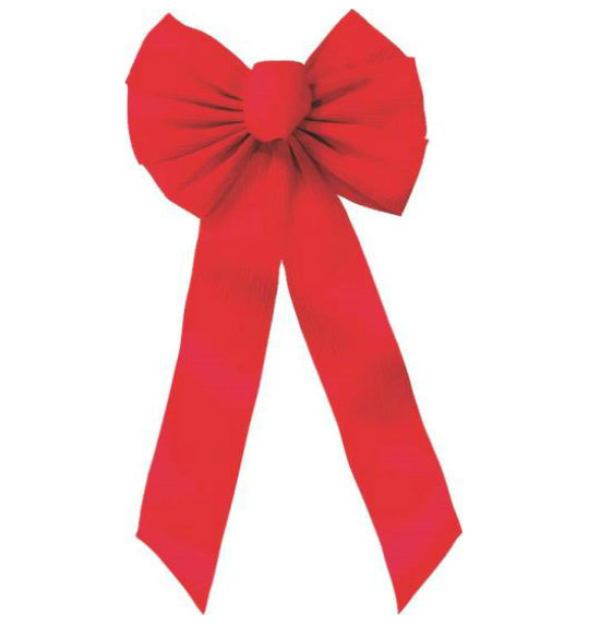 Holiday Trims 6511 Ripple Embossed Christmas Bows, 7 Loop, Red
