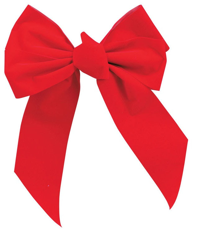 Holiday Trims 7346 Velvet Bow, Red, 10"