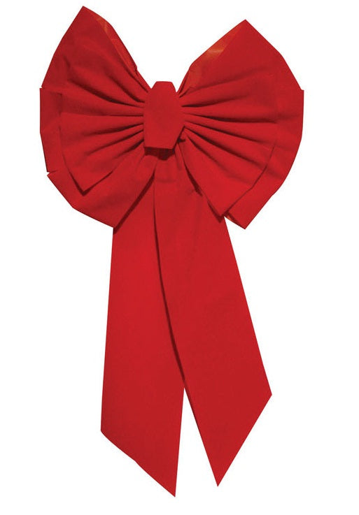 Holiday Trims 7366 Velvet Deluxe Bow, Red, 18"