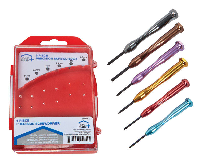 Home Plus 3500011 Precision Screwdriver Set, Multicolored, 6 Piece