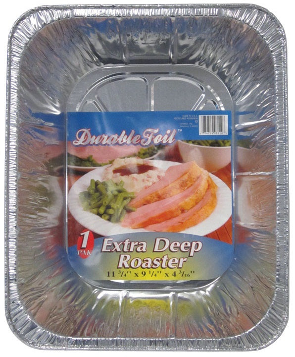 Home Plus D08110 Durable Foil Deep Roaster, Silver