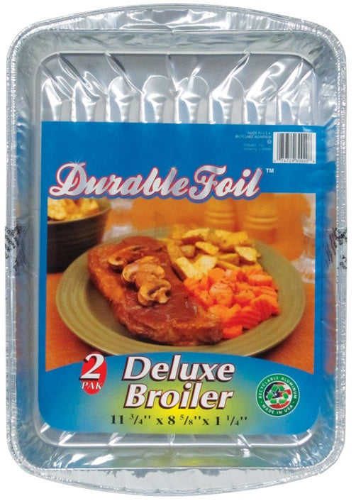 Home Plus D30020 Durable Foil Broiler Pan, Silver, 11-3/4" X 5-5/8"