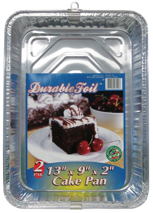 Home Plus D47020 Durable Foil Cake Pan, Silver, 13" X 9"