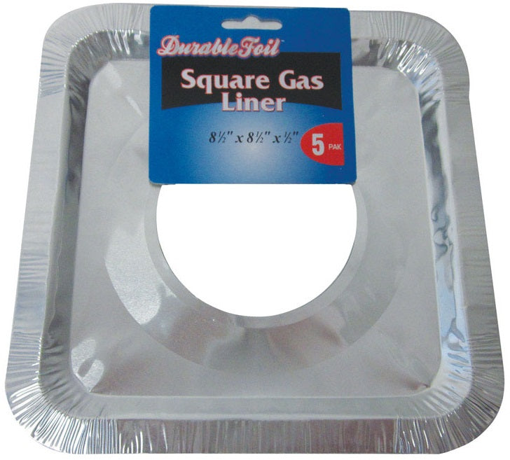 Durable Foil D61050 Durable Foil Gas Burner Liner, Square, 8-1/2" x 8-1/2", 5/Pack